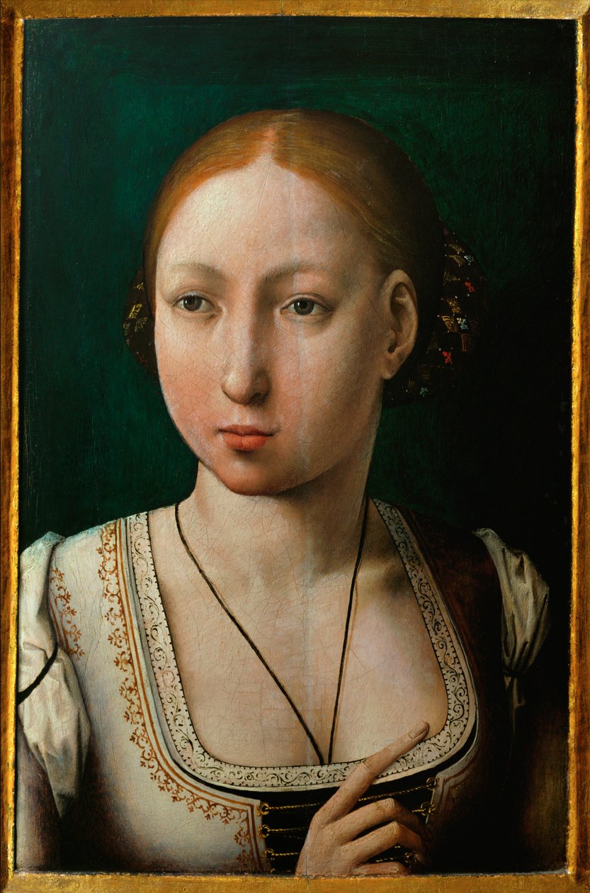 Juana Šílená, manželka Filipa Spravedlivého, dcera Isabely Kastilské ... od Juan de (attr. to) Flandes