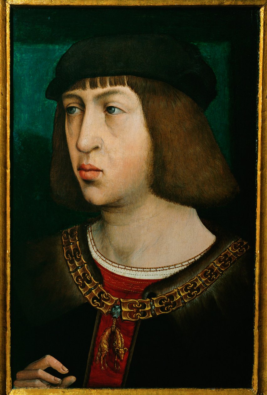 Philipp der Schoene, kastilský král, syn císaře Maxmiliána, otec císaře Karla V... (olej na dubovém dřevě) od Juan de (attr. to) Flandes