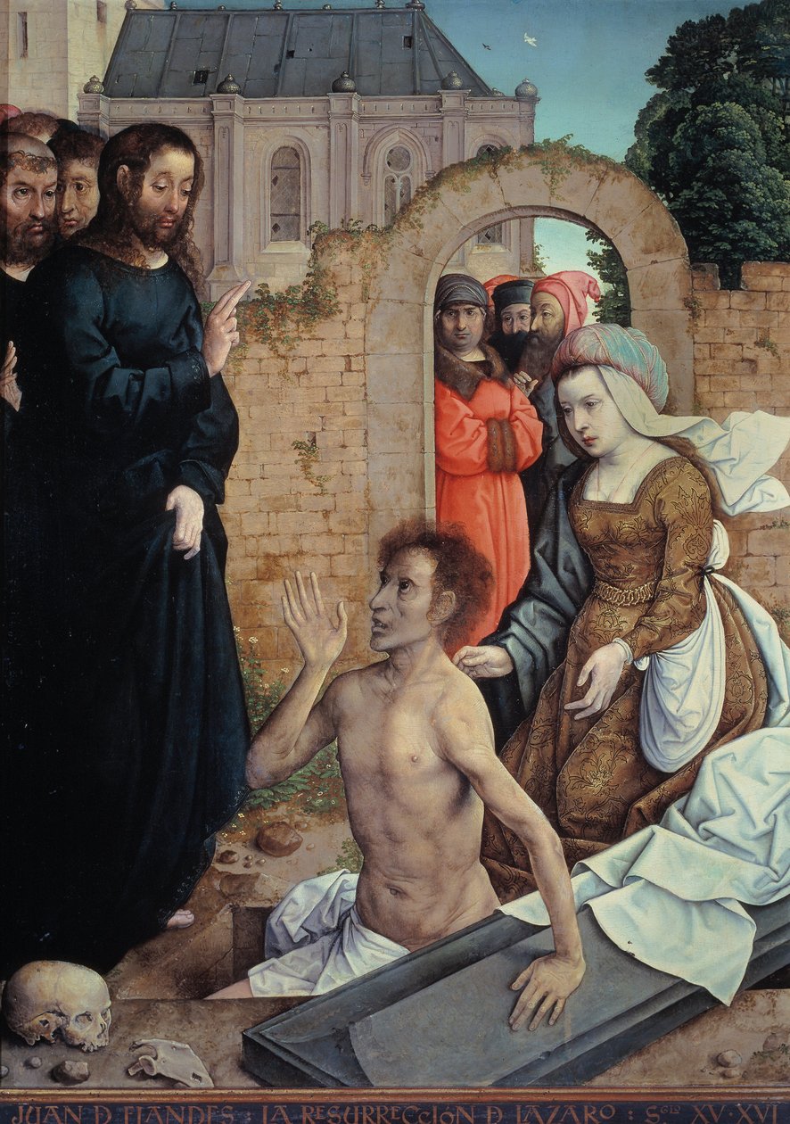 ""La resurrection de Lazare"" (Vzkříšení Lazara) Obraz od Juana (Jeana) de Flandes (verze 1465-1519) - 1514-1519 Rozměr 110x84 cm Museo del Prado, Madrid od Juan de Flandes