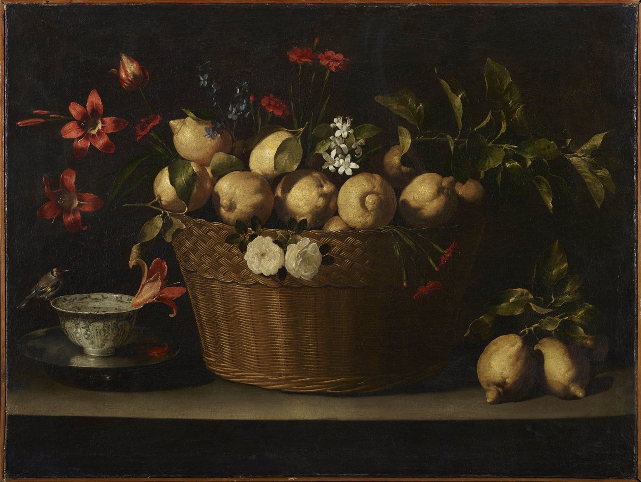 Zátiší s citrony v proutěném koši, cca 1643-1649. od Juan de Zurbaran