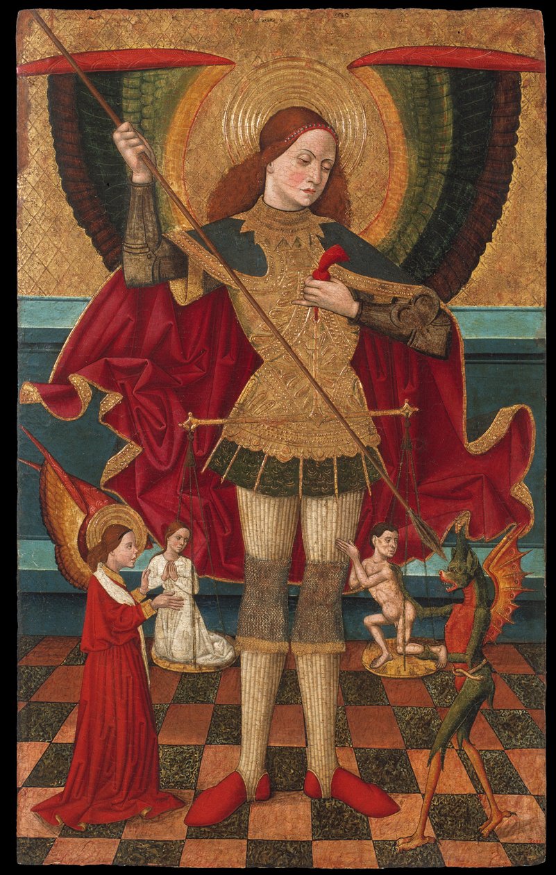 Svatý Michael váží duše od Juan de la Abadía