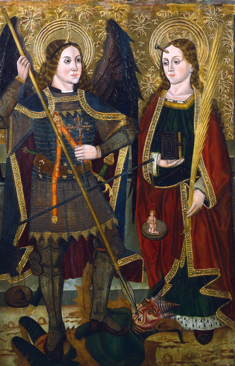 St Michael and Engracia, c1489-c1513 od Juan de la Abadia the Younger