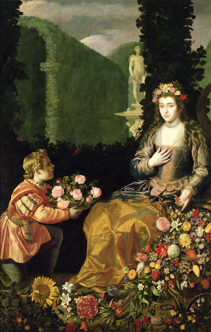 Obětina pro Floru, 1627 od Juan der Hamen y van León