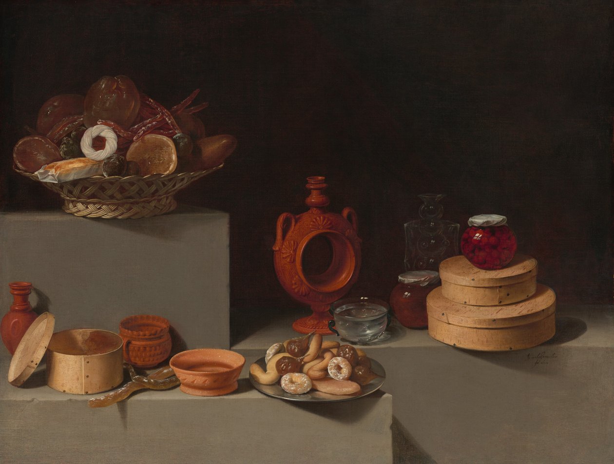 Zátiší se sladkostmi a keramikou, 1627. od Juan van der Hamen y Leon
