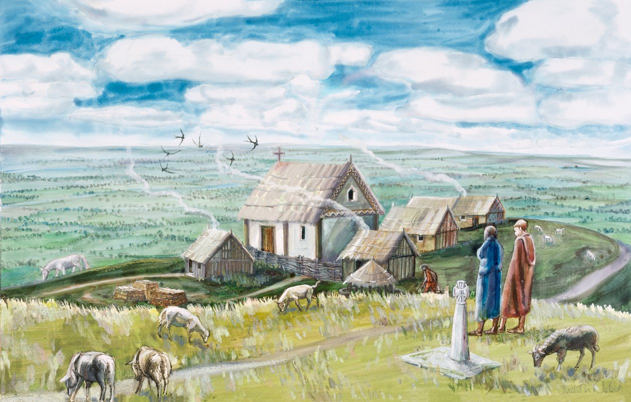 Klášterní osada, Glastonbury Tor, 11. století, 1990-2010 od Judith Dobie