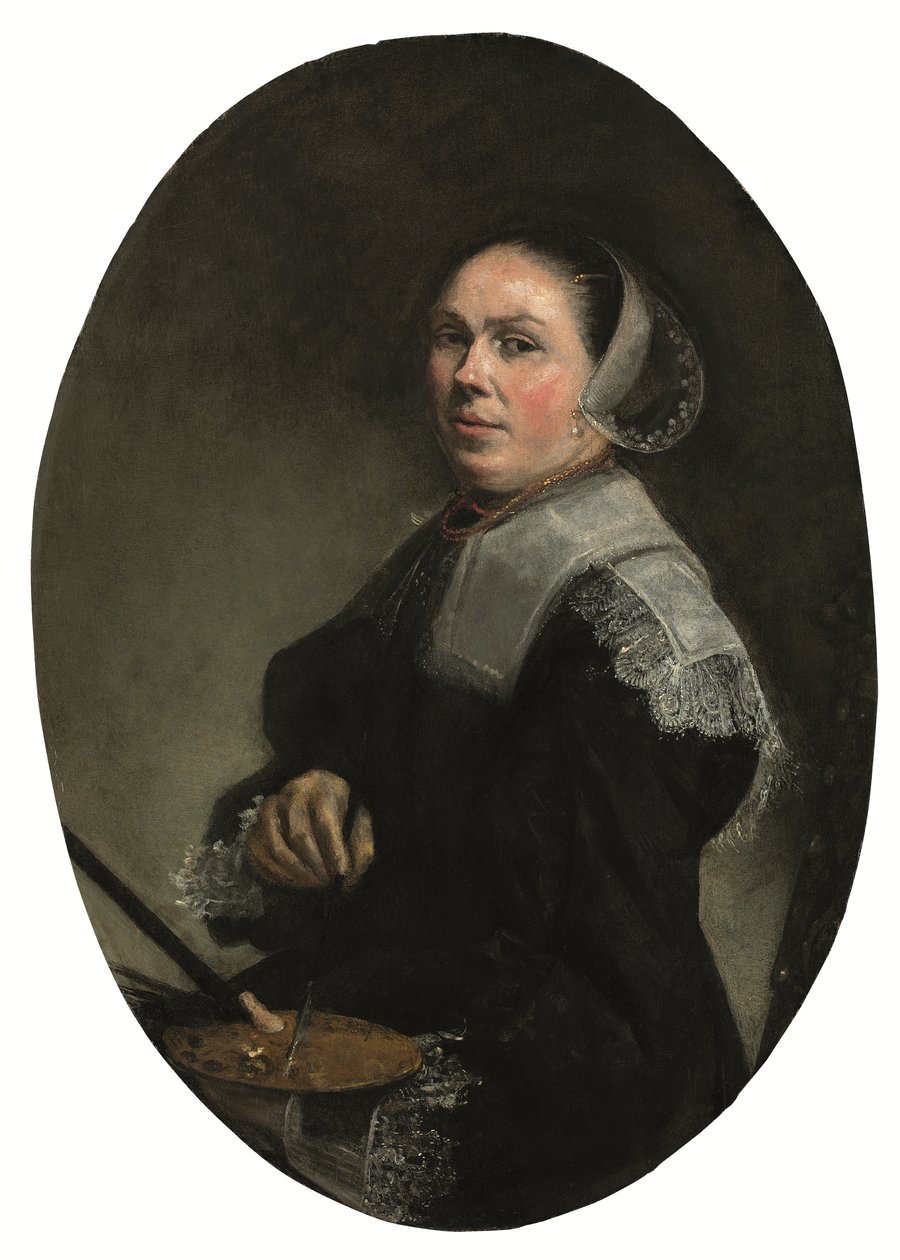 Portrét umělce (olej na panelu) od Judith Leyster