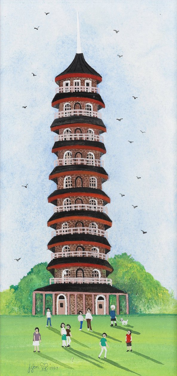 Kew Pagoda, 2009 (kvaš na papíře) od Judy Joel