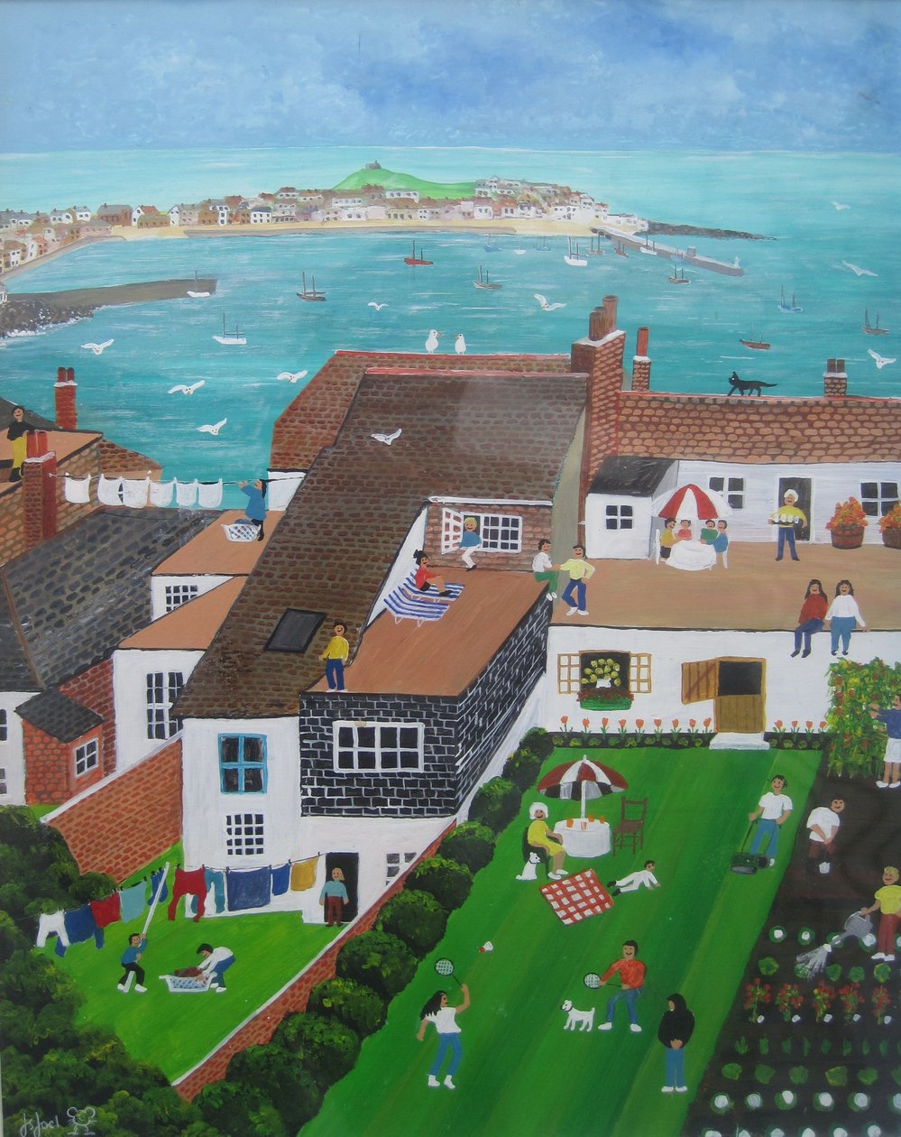 St Ives, Cornwall, 2008 (akryl na palubě) od Judy Joel