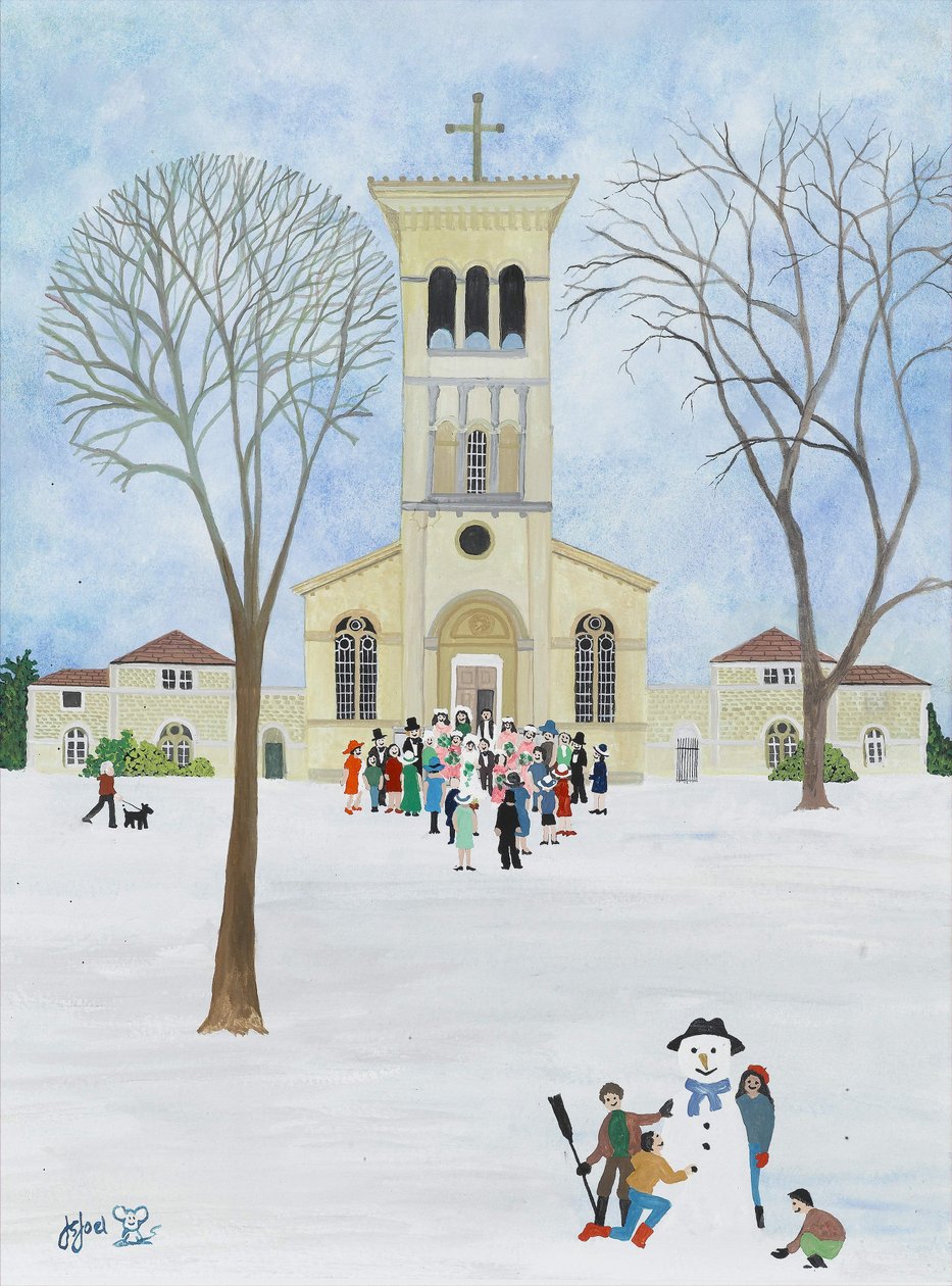 Kostel svatého Rafaela, Kingston, 2009 (kvaš na papíře) od Judy Joel