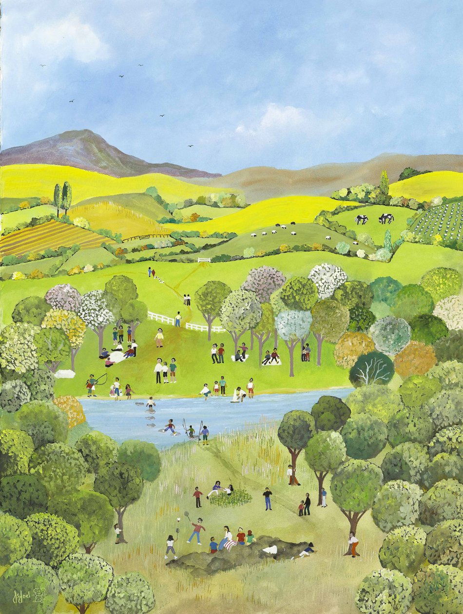 Nedělní pikniky, 2009 (kvaš na papíře) od Judy Joel
