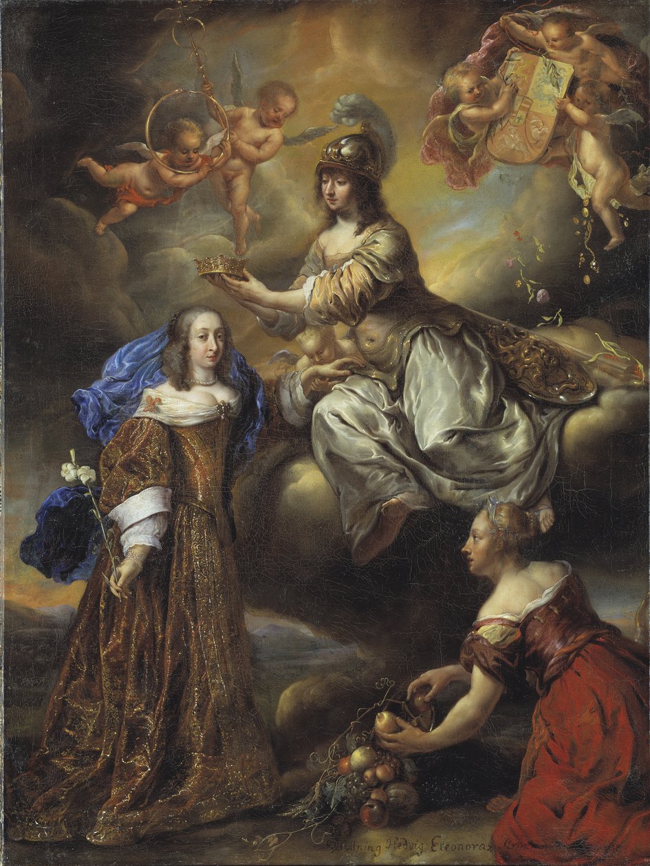 Alegorie královny Hedvigy Eleonory jako Minervy, 1654 od Jürgen Ovens