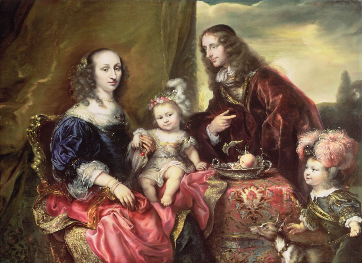 Portrét rodiny (prý plukovníka Johna Hutchinsona (1615-64) 1659 od Jürgen Ovens
