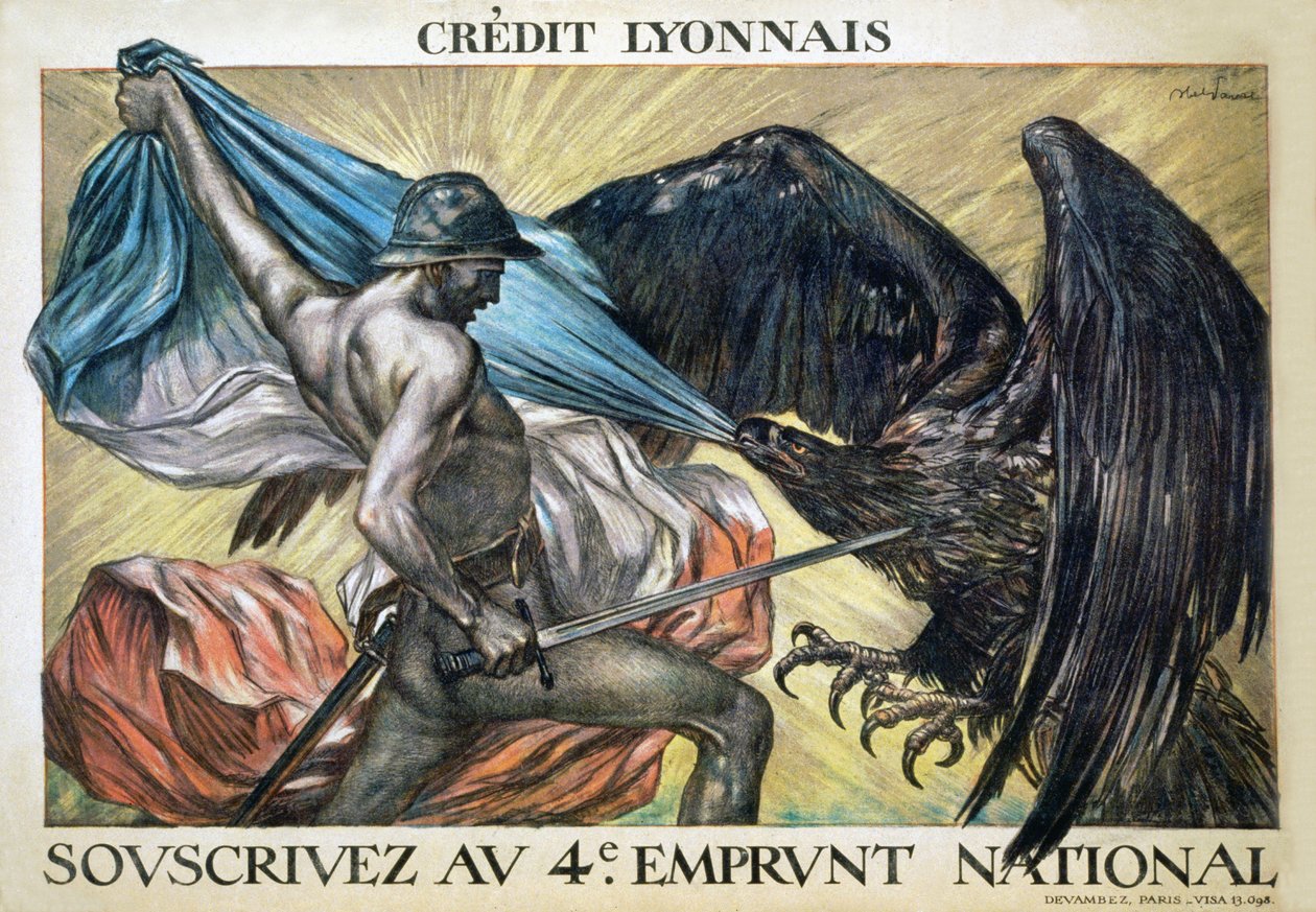 Crédit Lyonnais. Předplaťte si 4. národní půjčku, 1918 od Jules Abel Faivre