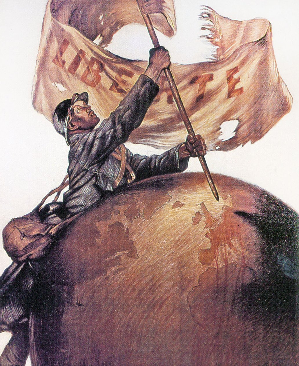 Kreditní plakát Lyonnais WWI Liberte, 1917 od Jules Abel Faivre