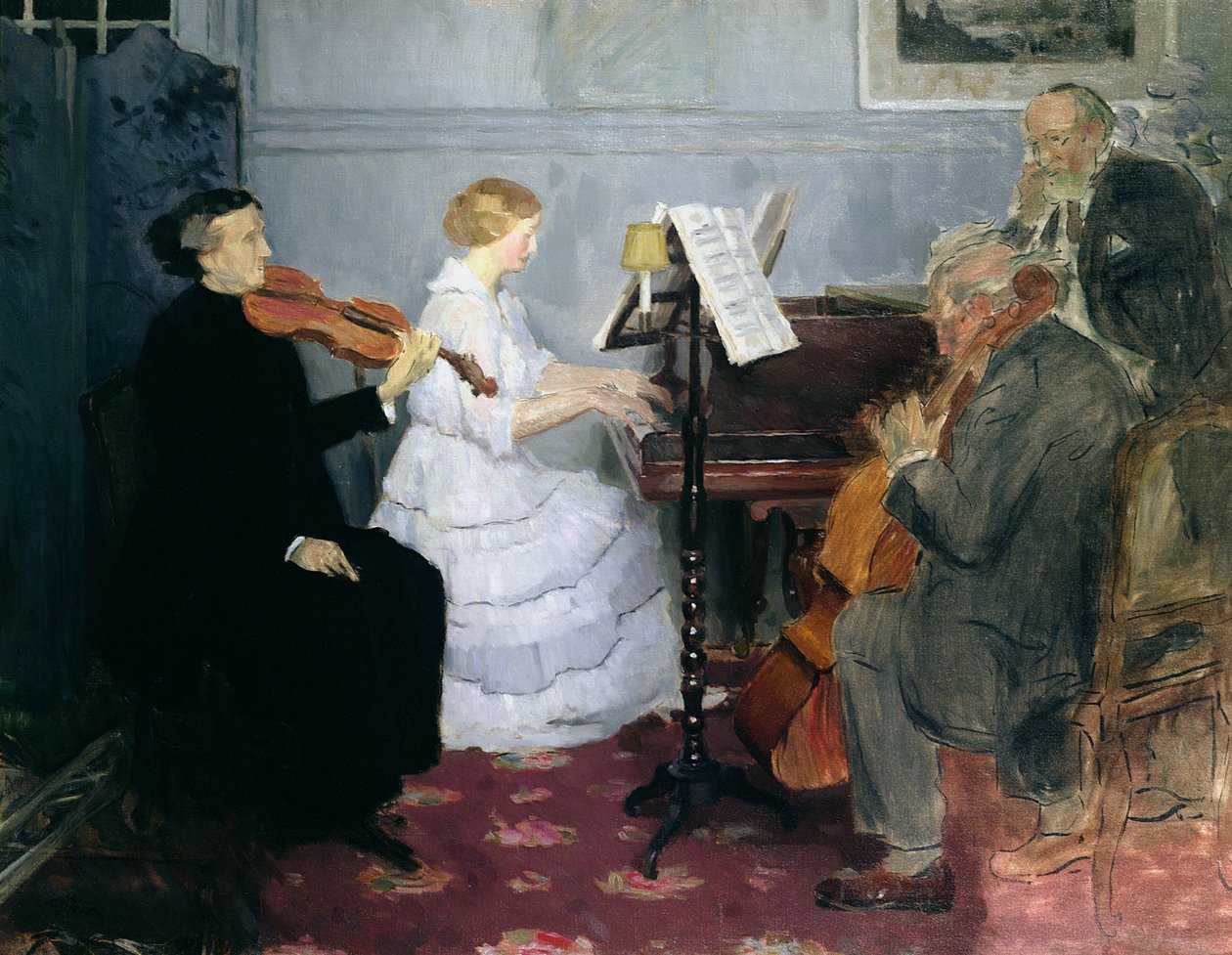 Koncert komorní hudby, cca 1885-90 od Jules Alexandre Gruen or Grun