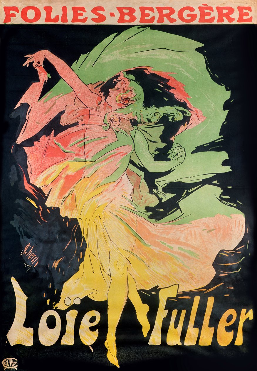 Folies Bergere: Loie Fuller, Francie, 1897 od Jules Cheret