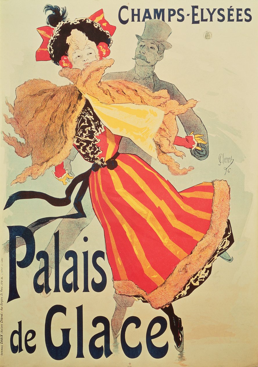 "Ledový palác", Champs Elysees, Paříž, 1893 od Jules Cheret