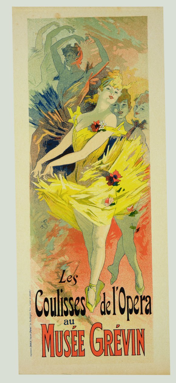 Reprodukce reklamního plakátu "Back-Stage at the Opera", Musee Grevin, 1891. od Jules Cheret
