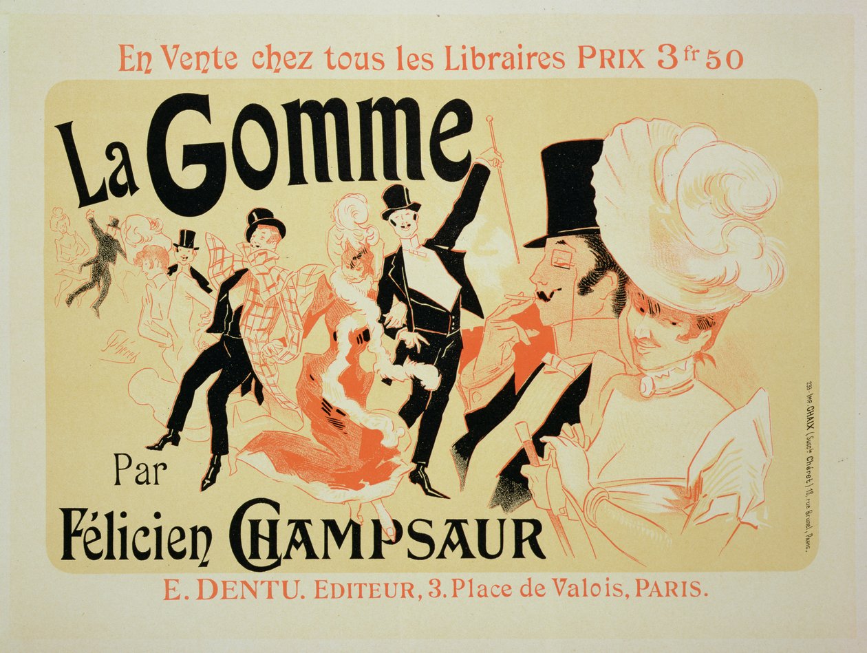 Reprodukce reklamního plakátu "La Gomme", autor Felicien Champsaur od Jules Cheret