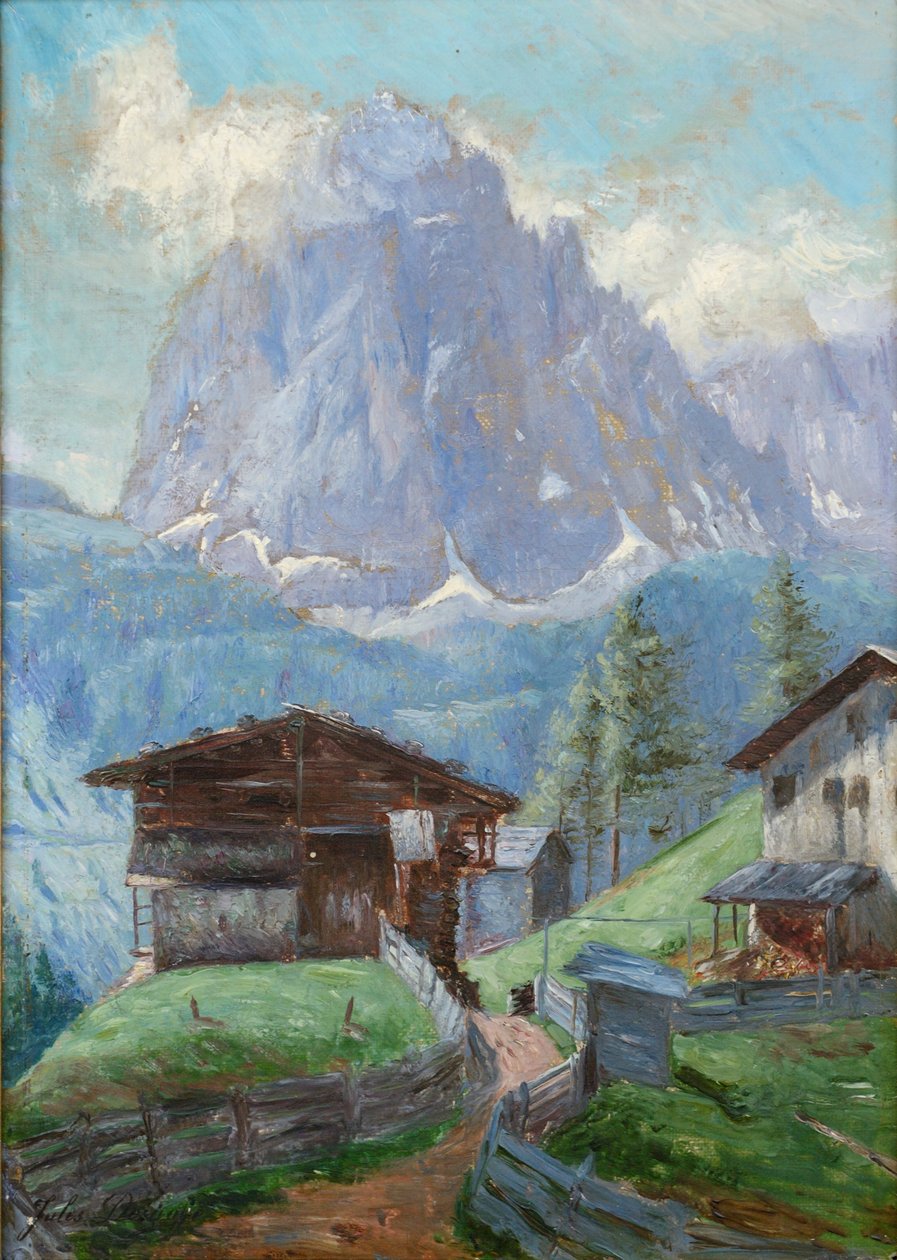 Usedlost Insom with Langkofel in Val Gardena od Jules Desgoffe