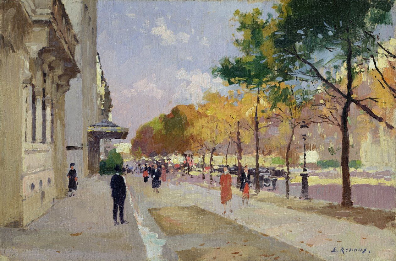Avenue Montaigne, Paříž od Jules Ernest Renoux