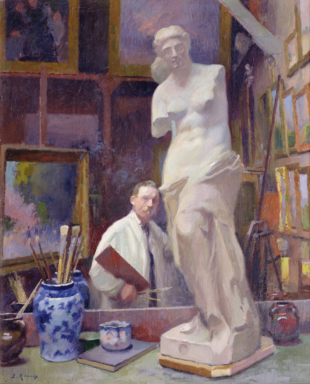 Ernest Renoux ve svém studiu, 50, rue Saint-Didier od Jules Ernest Renoux