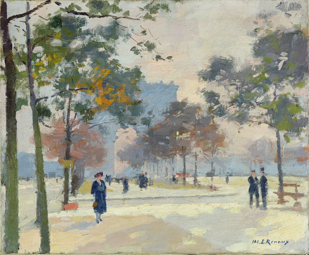 Arc de Triomphe na podzim v Paříži od Jules Ernest Renoux