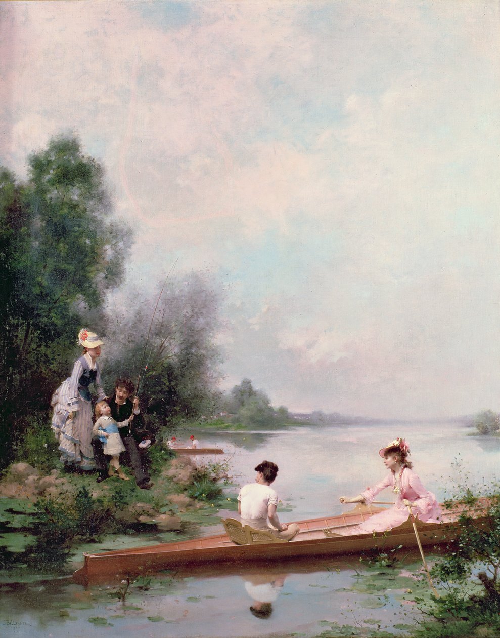 Plavba na řece, 19. století od Jules Frederic Ballavoine
