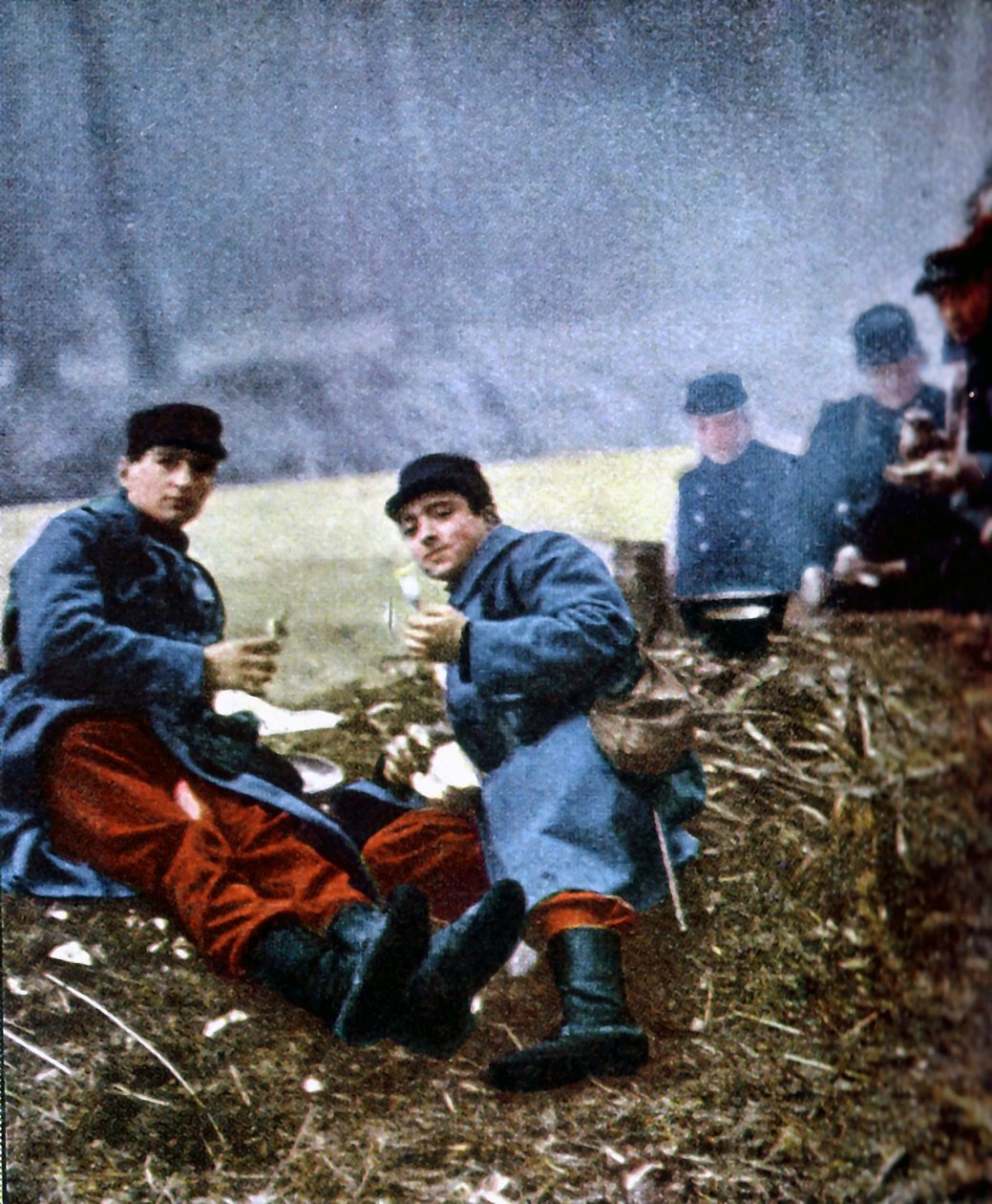 Francouzští vojáci, Marne, září 1914 (autochrom) od Jules Gervais Courtellemont