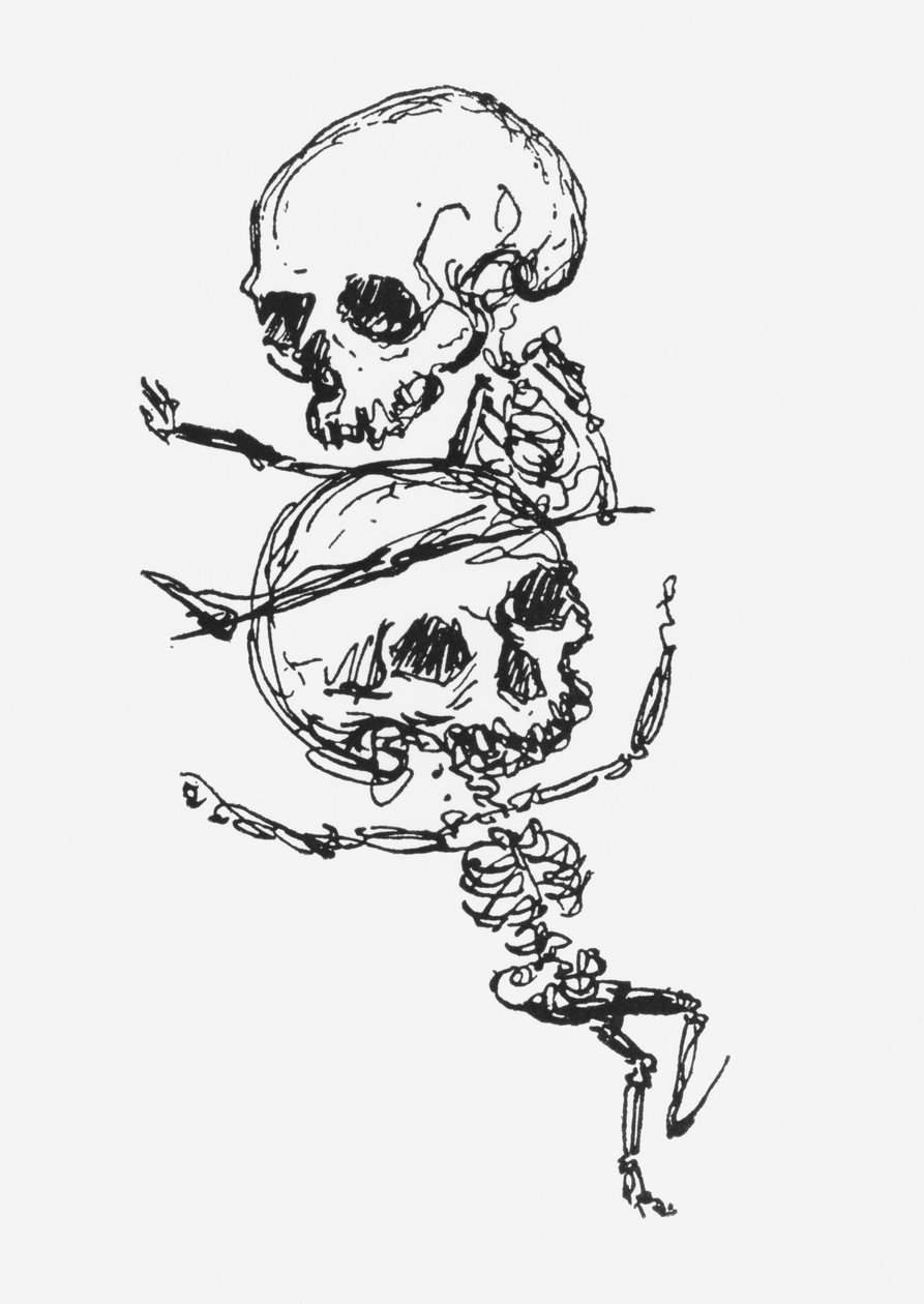 Kostry, ilustrace z „Nářek za zapomenuté a mrtvé“ od Jules Laforgue