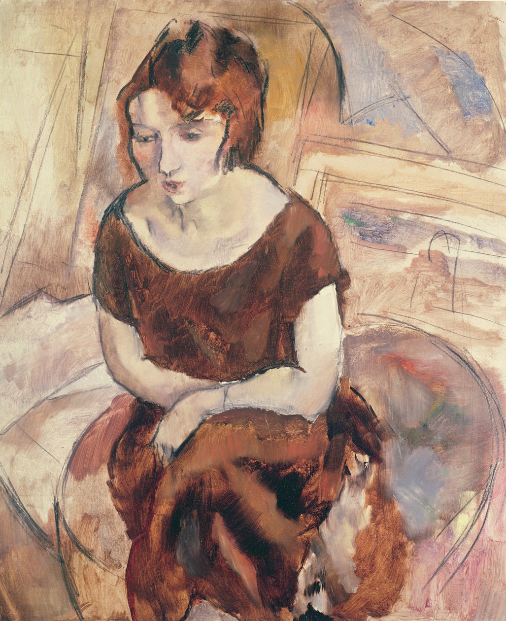 Mladá žena, 1925 (olej na kartonu) od Jules Pascin