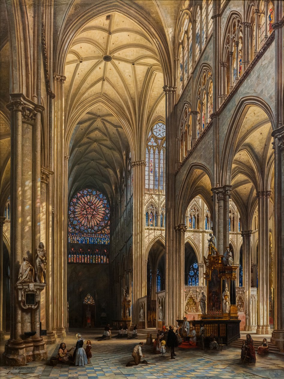 Interiér katedrály v Amiens od Jules Victor Genisson