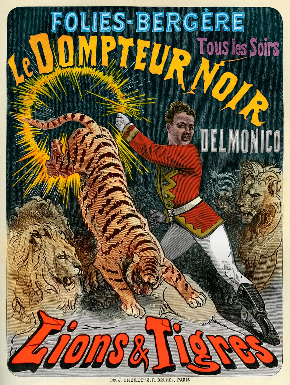 The Black Tamer - plakát pro Folies-Bergère od Jules after Cheret