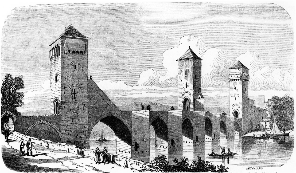Pont Valentré, Cahors, Francie od Jules de Verneilh Puyraseau