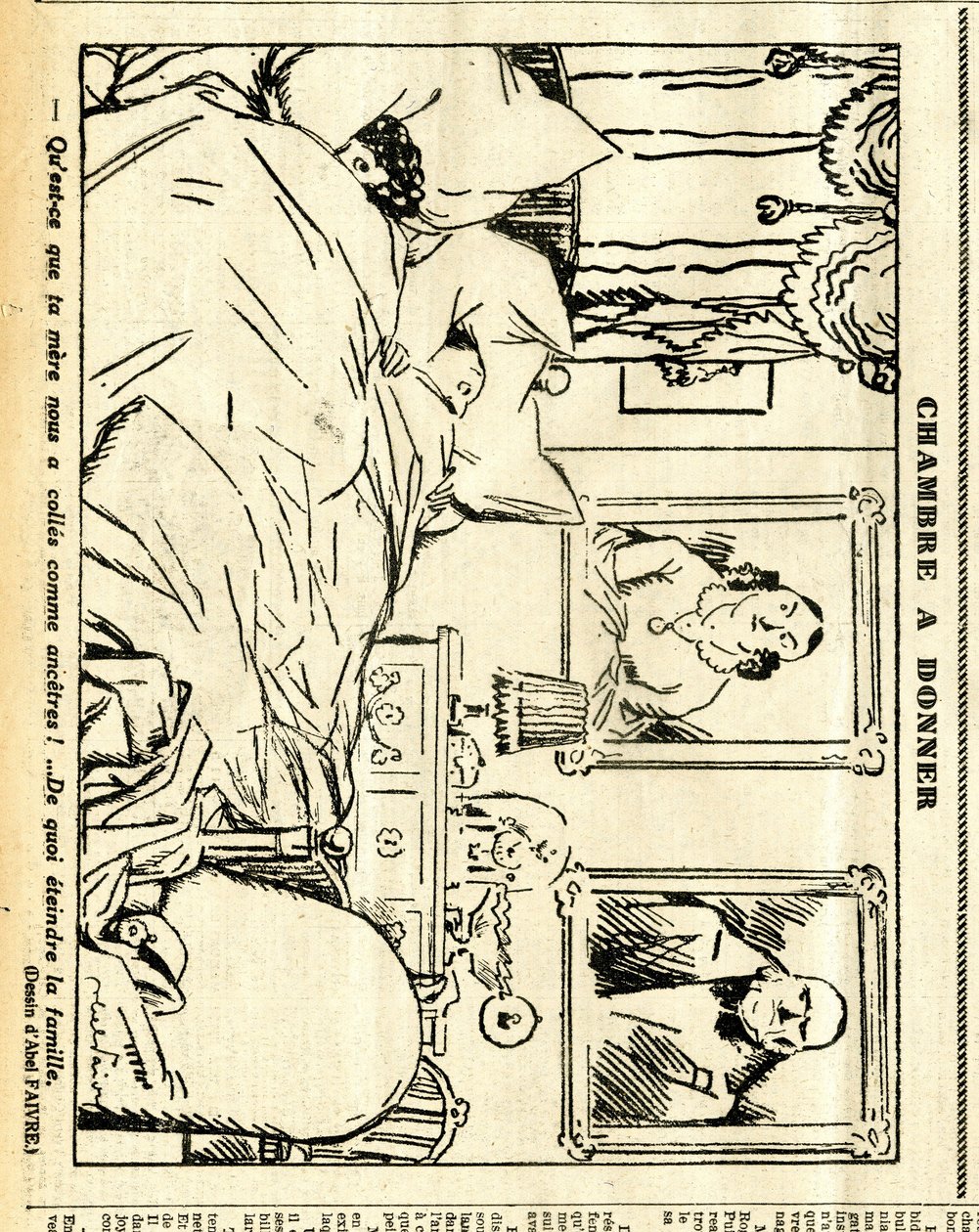 Upřímný, satirický v N & B od Jules Abel Faivre