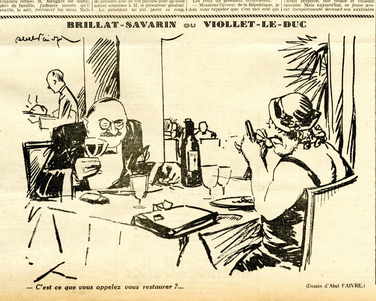 Upřímný, satirický v B&W od Jules Abel Faivre