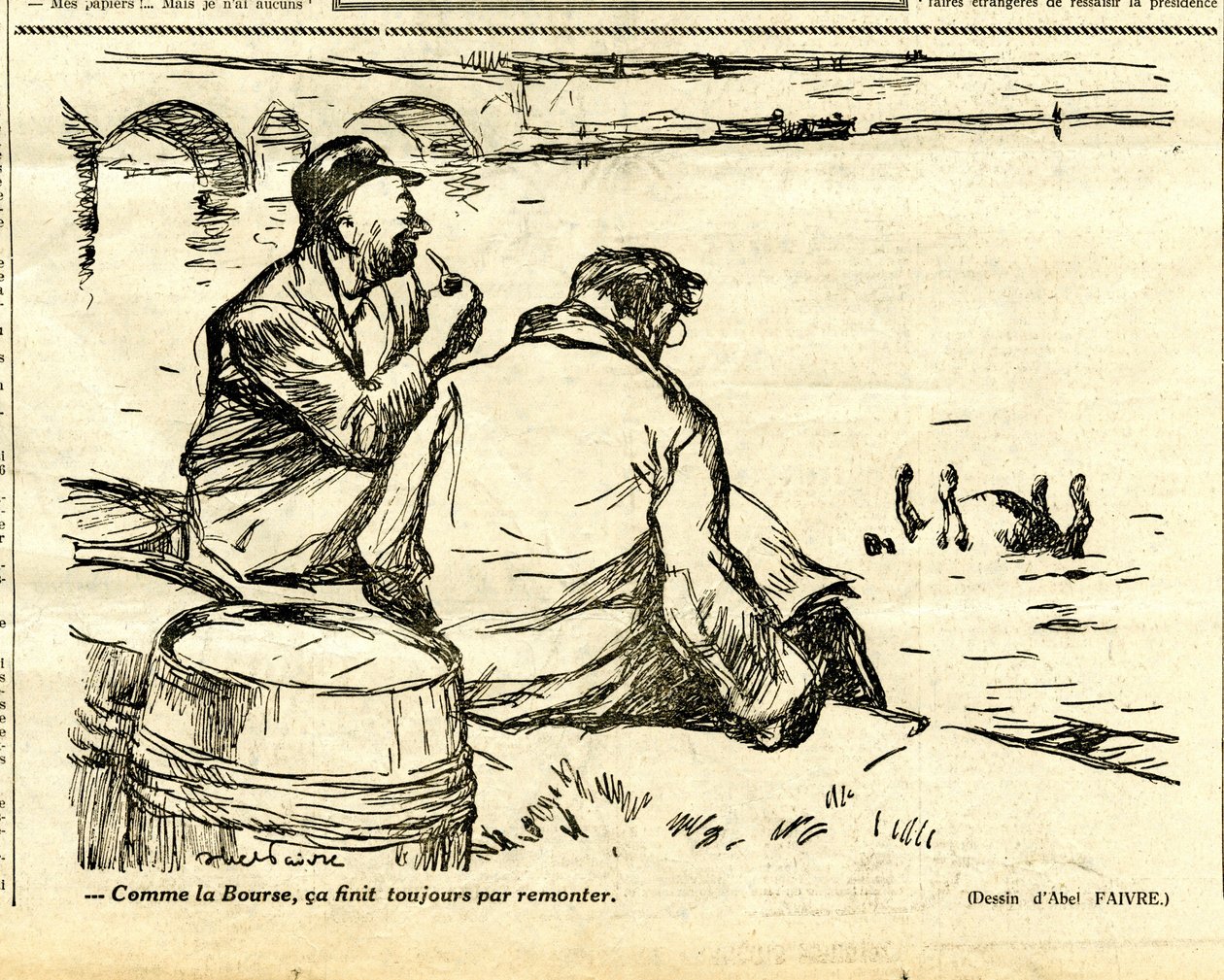 Upřímný, satirický v B&W od Jules Abel Faivre