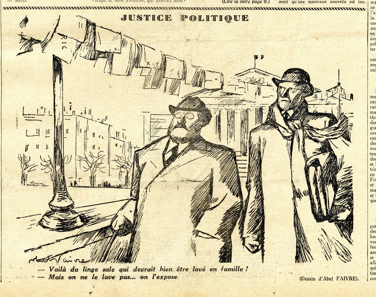 Upřímný, satirický v B&W od Jules Abel Faivre