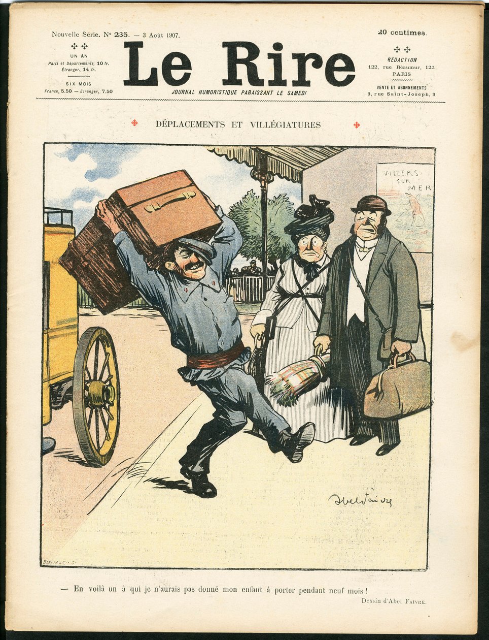 Obálka „“ Le Lire “, Barva satirická od Jules Abel Faivre