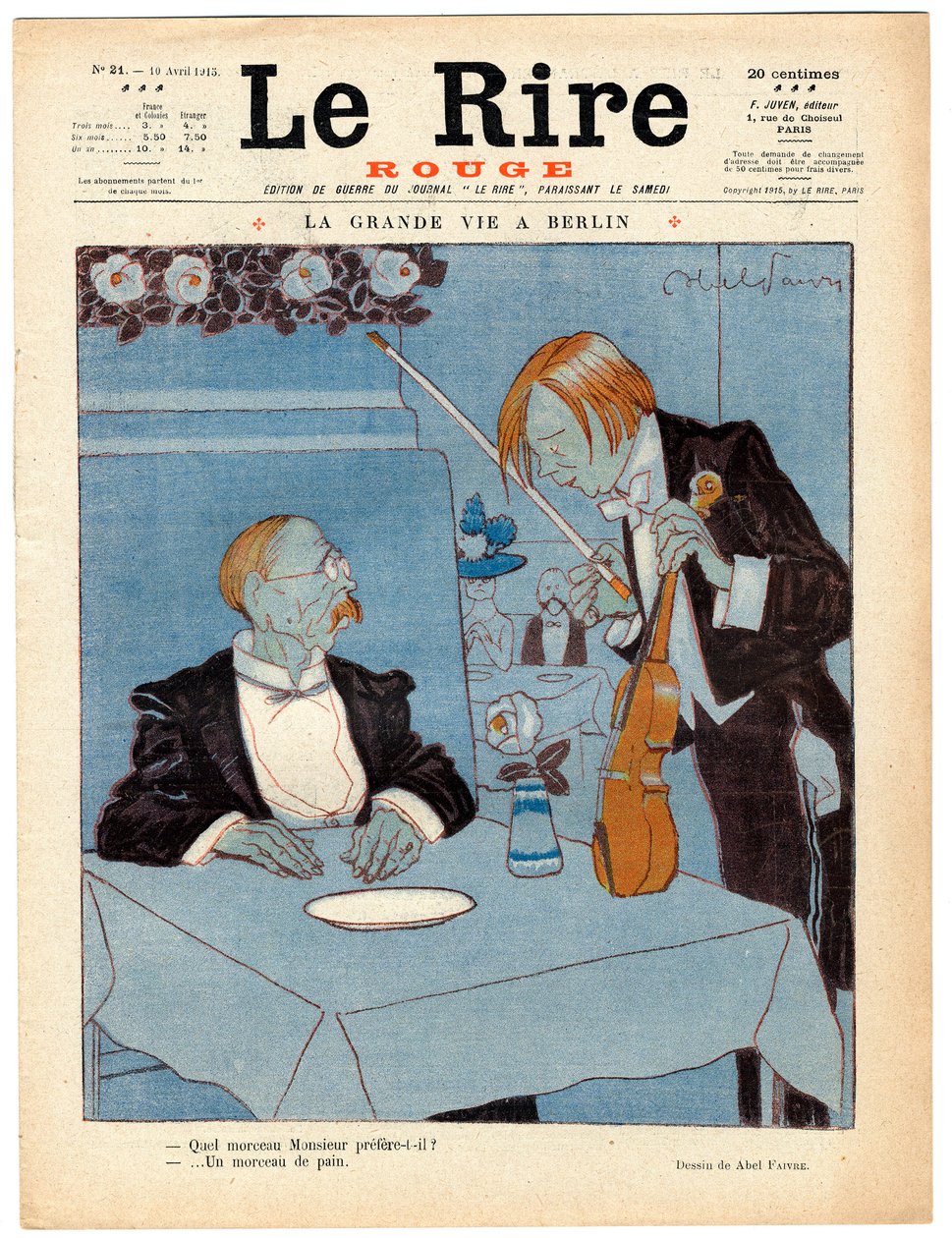Obálka „“The Red Laughter“, Satirical in Colors od Jules Abel Faivre
