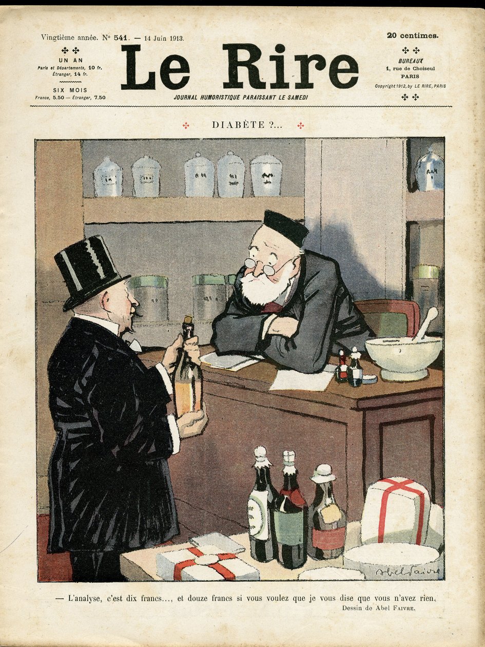 Ilustrace Abel Faivre (1867-1945) pro obálku Le Rire od Jules Abel Faivre