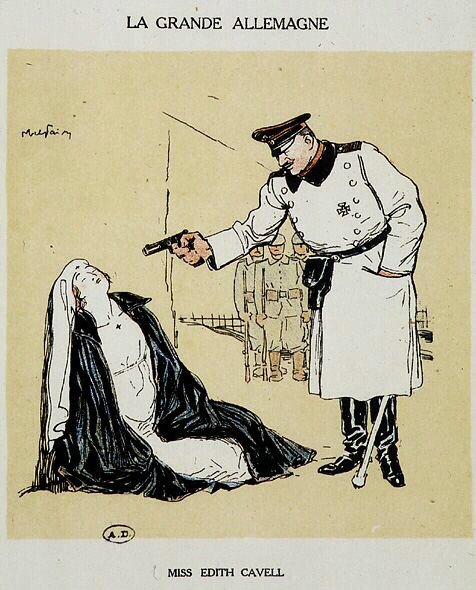 Slečna Edith Cavell popravena Němci, snímek Abel Faivre (1864-1945). od Jules Abel Faivre