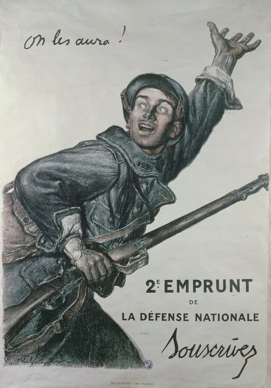 "Budeme je mít", plakát k druhé půjčce Národní obrany, cca 1915 od Jules Abel Faivre