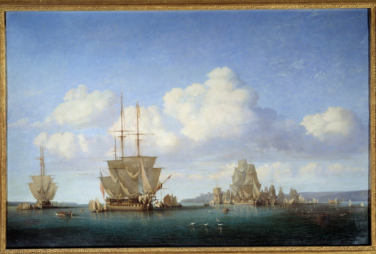 Brestský záliv v roce 1844 Obraz Julese Achille Noela (1815-1881) 1844 Rouen, Muzeum výtvarných umění od Jules Achille Noel