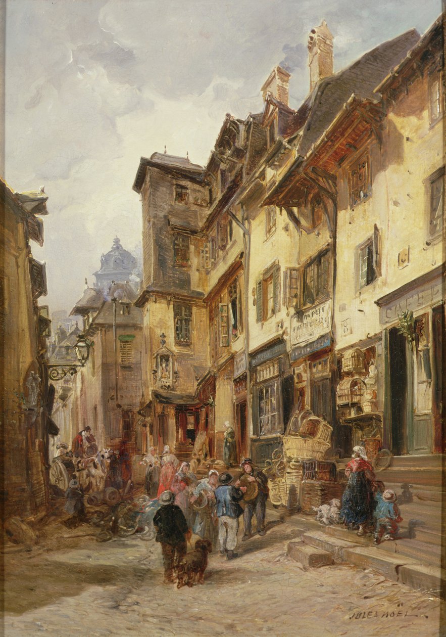 Pouliční scéna, severní Francie od Jules Achille Noel