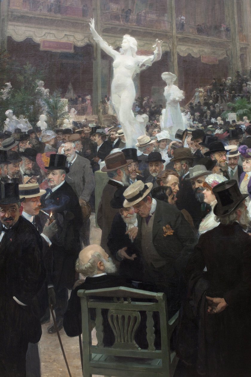 Pátek v salonu des artistes francais. Obraz Jules Alexandre Grun (1868-1939), olej na plátně, francouzské umění od Jules Alexandre Gruen or Grun
