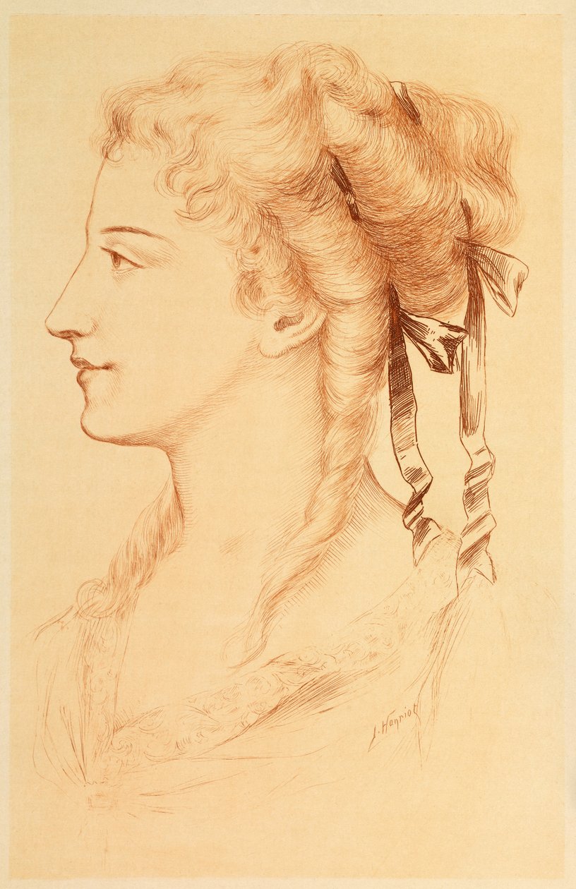 Portrét Armande Bejart od Jules Armand Hanriot
