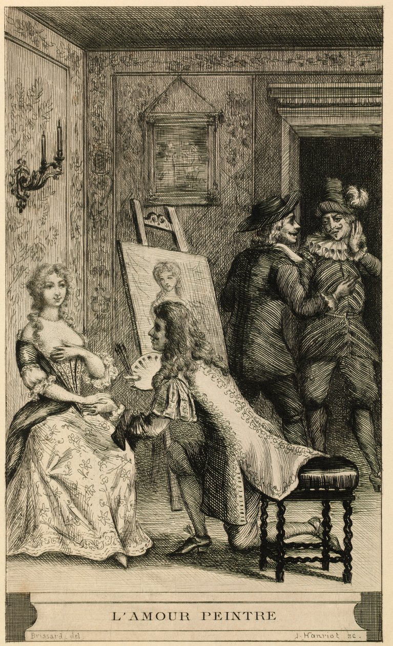 Scéna milostného malíře od Jules Armand Hanriot