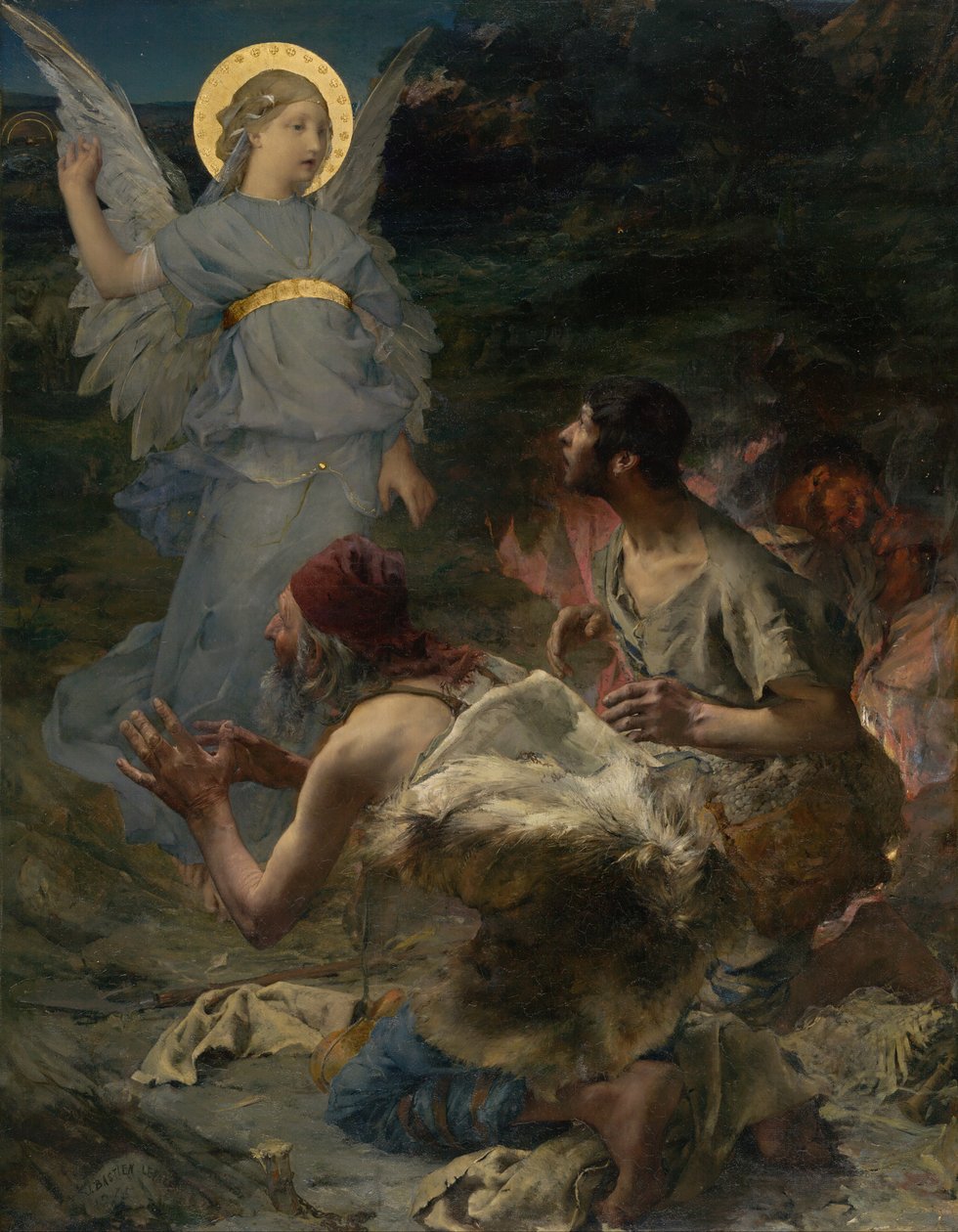 Zvěstování pastýřům od Jules Bastien Lepage