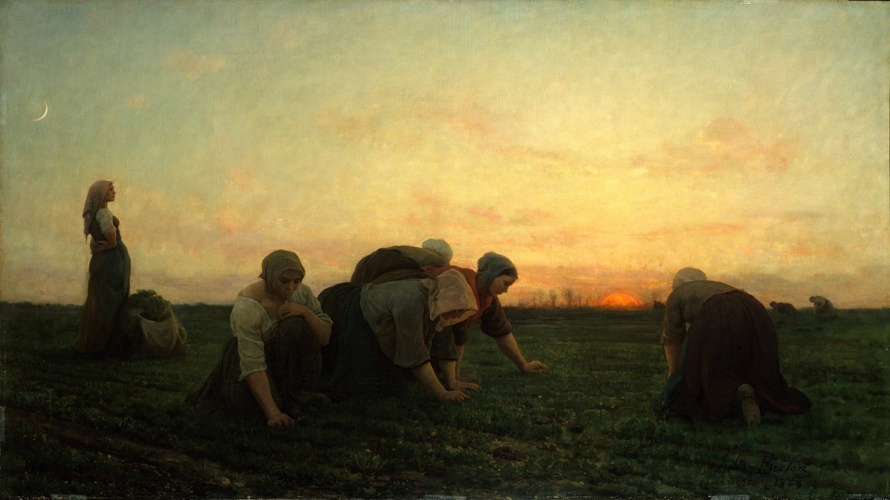 Francouzsky: Les Sarcleuses ou Les Bineuses The Weeders od Jules Breton